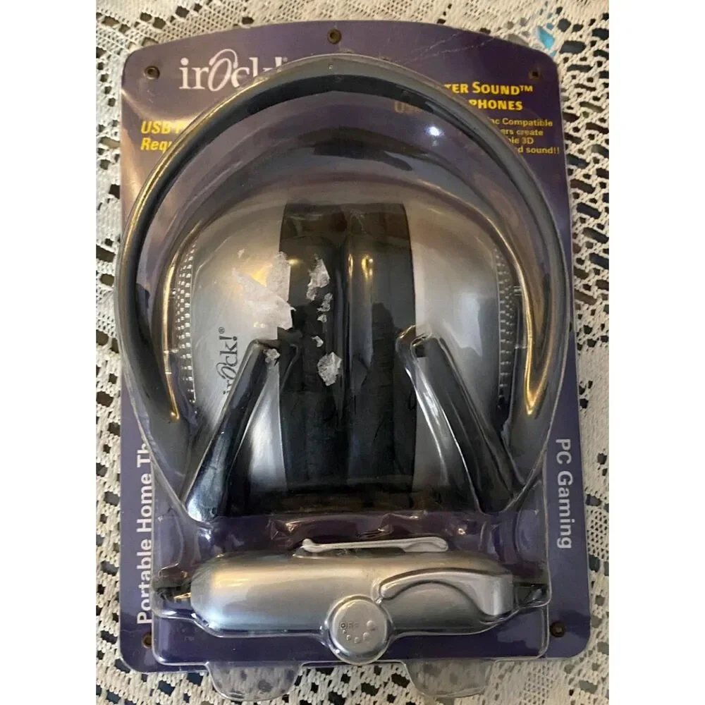iRock! Model 1051 USB Surround Sound Headphones PC Gaming New in Box